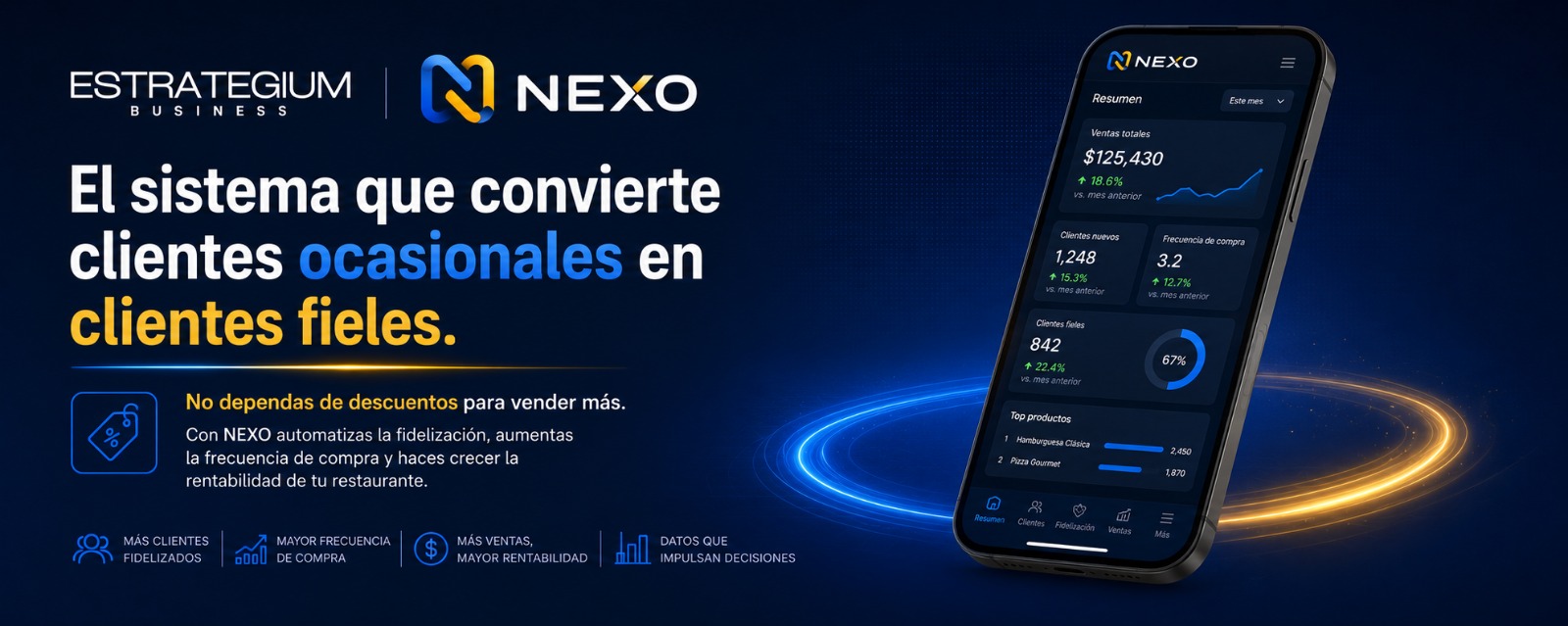 NEXO — El sistema que convierte clientes ocasionales en clientes fieles.