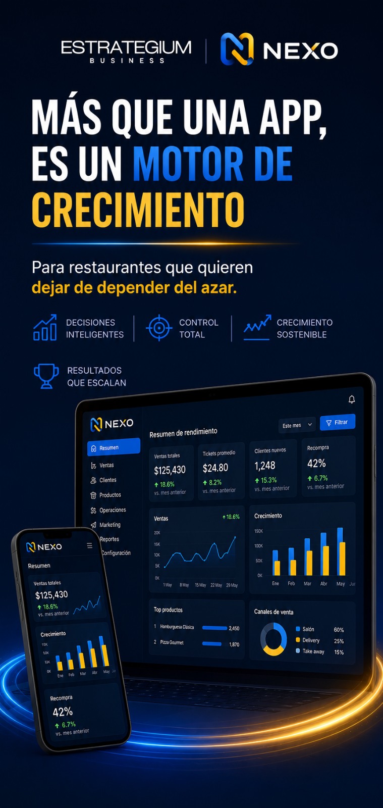 NEXO — Más que una app, es un motor de crecimiento para restaurantes que quieren dejar de depender del azar.